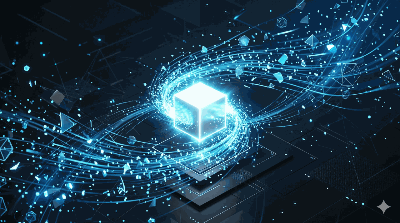 AI 검색 엔진이 선호하는 명확한 최소 단위 정답 블록인 아토믹 앤서(Atomic Answer) 3D 일러스트