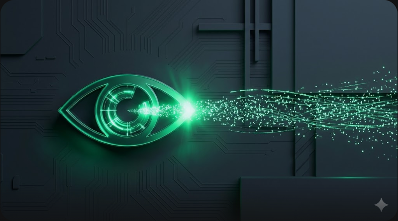 AI의 초안에 인간의 가치를 더하는 Human-in-the-Loop 프로세스를 형상화한 프리미엄 3D 일러스트