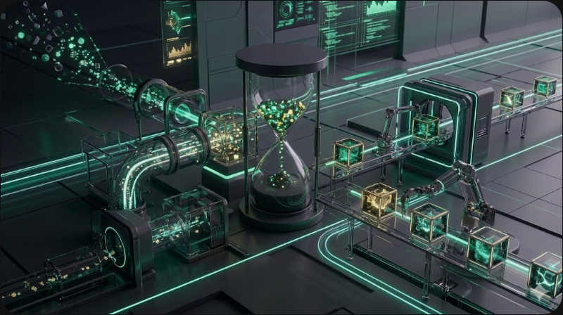 2026년 웹 트렌드와 미래 기술을 형상화한 프리미엄 3D 일러스트